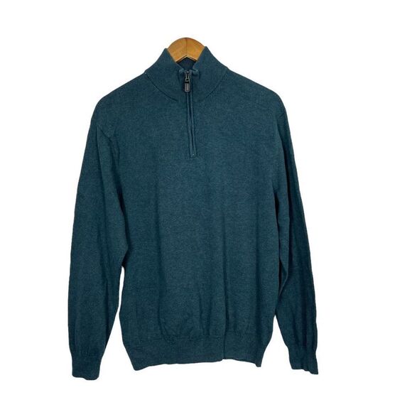 Jos. A. Bank Traveler 1/4 Zip Pima Cotton Long Sleeve Sweater in Teal.  Size XL. - Picture 1 of 4